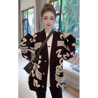 韓衣館 2024新款韓版慵懶風針織開衫女秋冬新款寬鬆百搭毛衣外套潮針織 女裝 衣服 長袖上衣 百搭外套 毛衣