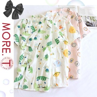 【MORE.T女裝】夏季日式和服兒童浴袍 100%純棉睡裙居家薄款寬鬆兒童和服袍卡通小獅子睡衣家居服小朋友浴袍 兒童汗蒸