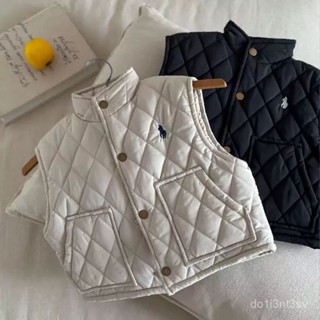虧本給家人們👑兒童棉馬甲加厚2024秋冬新款男童格子上衣外搭純色坎肩女洋氣 HD9V