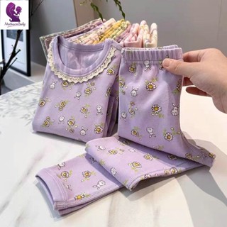 女童睡衣 女童家居服 女童秋衣秋褲套裝春秋薄款兒童冬季無骨加絨加厚保暖內衣女童睡衣