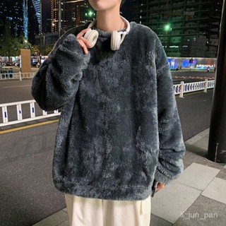 桃園出貨！毛絨絨ins港風冬季羊羔搖粒絨保暖加厚衛衣男寬鬆韓版潮學生衣服