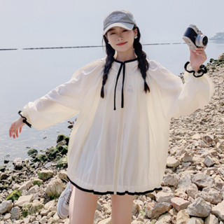 🔥cc精品小屋 防嗮衣 時尚連帽防曬衣女夏季新款長袖外穿薄款外套韓版寬鬆透氣防曬服女