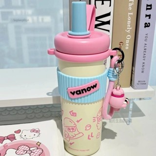 簡約生活◆Vanow 吸管保溫杯 316不鏽鋼保溫杯 車用便攜水壺 大容量水壺 陶瓷冰霸杯 隨行咖啡杯
