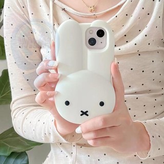 3D卡哇伊米菲兔矽膠手機殼相容iphone 16 15 14 13 12 Pro Max 11 矽膠防震蘋果保護 WS