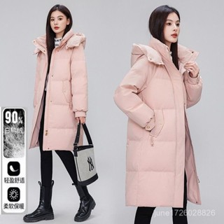 新款衣鴨鴨羽絨服女冬季中長版加厚韓版時尚寬鬆過膝保暖外套 長款 加厚冬天外套 韓版 羽絨外套連帽11041106 UIH