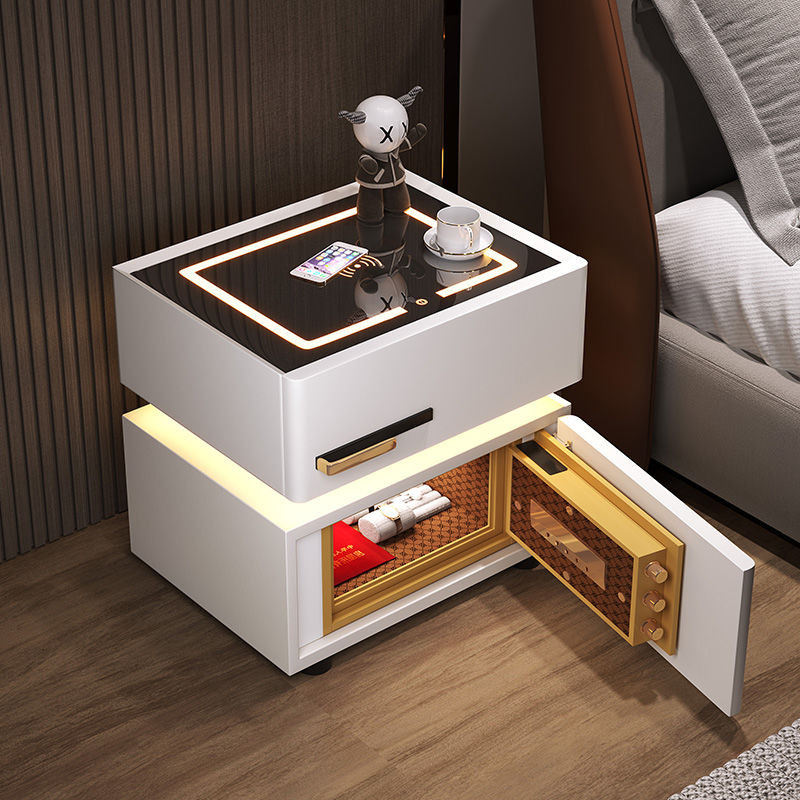 臺灣出貨保險櫃一體家用床頭櫃保險箱智能臥室收納多功能充電簡約現代