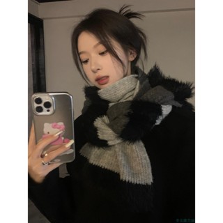 【限時免運】2023新款秋冬季加厚圍巾保暖防寒圍脖披肩女網紅撞色拼接騎行防風保暖圍脖圍脖脖圍圍巾針織毛線保暖脖圍情侶韓版