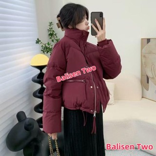 💖限時下剎💖YOYO 7天送達 韓版寬鬆顯瘦棉衣女大尺碼素色立領短版棉服小個子棉襖外套 羽絨服外套 小香風外套