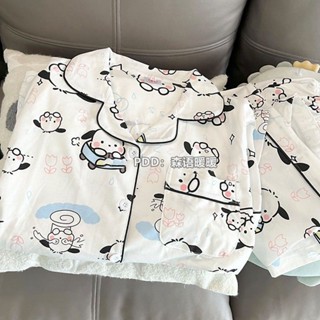 糖果屋~韓版ins帕恰狗新款睡衣女夏季卡通學生夏天甜美可外穿家居服套裝居家服