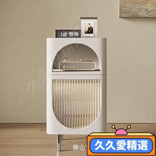 【熱銷】輕奢網紅實木床頭櫃奶油風白色窄床邊櫃風現代簡約實木小型置物櫃JJAJ