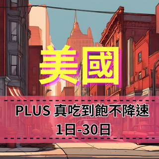 【eSIM】美國上網【20至30天】PLUS真喫到飽不降速eSIM 美國T-Mobile / AT&T電信 美國上網