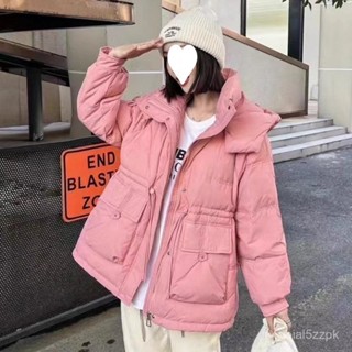 羽絨外套 2024新款冬季羽絨服收腰短版顯瘦小個子連帽韓版加厚鴨絨外套爆款 防寒 保暖羽絨服 白鴨絨外套女生1123 D