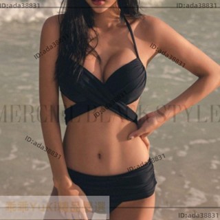 【🌈乖乖YuKi精品優選】比基尼泳衣高腰遮肚兩件式泳裝 bikini 純色性感性感比基尼 二件式泳衣 女生泳衣 鋼圈