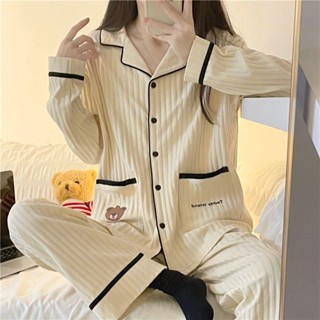 長袖睡衣女⭐ 甜美可愛熊寶睡衣女春秋季新款ins風韓版長袖長褲學生家居服套裝