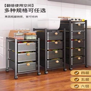 🎁可開發票⭐廠家直銷🎁廚房抽屜式置物架多功能收納果蔬菜零食多層微波爐烤箱架子收納筐 QEL2