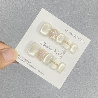 💥美甲貼片 指甲貼片 【富家千金】穿戴手工貓眼顯白甲片純手工氣質高階輕奢美甲可拆卸 美甲 美甲貼片 指甲貼片 指甲 穿