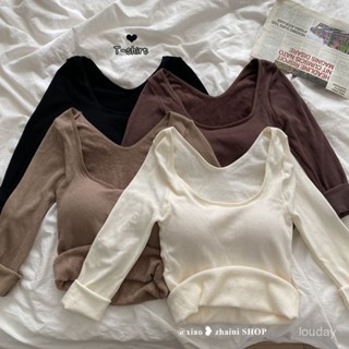【換季上新】加絨加厚打底衫內搭長袖T恤修身上衣服 防寒衣 保暖內衣 長袖上衣 保暖衣 發熱衣 內搭衣