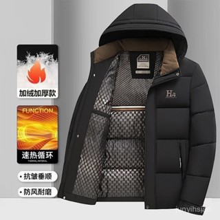 羽絨外套連帽 保暖外套 防風防水 中老年人寬鬆男棉衣爸爸短版羽絨棉服冬天加厚棉襖冬季父親裝男士外套 夾克外套9991