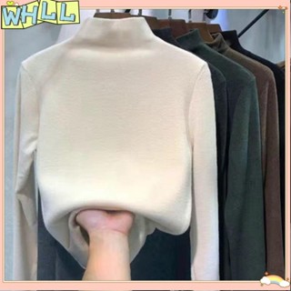 《限時特賣》女裝雙面德絨半高領保暖內搭長袖打底衫 保暖衣 長袖上衣 發熱衣 長袖T恤 長袖上衣WHLL