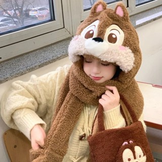 🥇桃園出貨 現時特賣✨軟妹保暖神器名創聯名款奇奇蒂蒂圍巾帽子女手套三件套毛絨加厚女