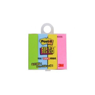3M 600S 狠粘 利貼指示標籤紙 4色 45x12mm 便利貼 可再貼 螢光標籤【金玉堂文具】
