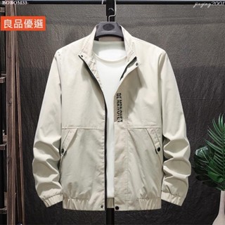 BOBOM33❤M5XL大尺碼春季新款男士青年寬鬆百搭立領外套 韓版潮流棒球夾克 個性外套 飛行夾克 字母[lb007]