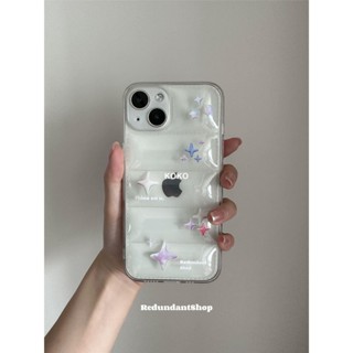 氣墊手機殼 Shimmering透明羽絨殼適用iPhone15promax手機殼蘋果14Pro創意XS