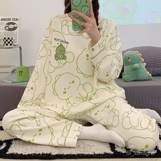 100%純棉 睡衣女 春秋睡衣套裝 可愛家居服 家居服套裝 長袖長褲套裝 甜美款睡衣 印花睡衣