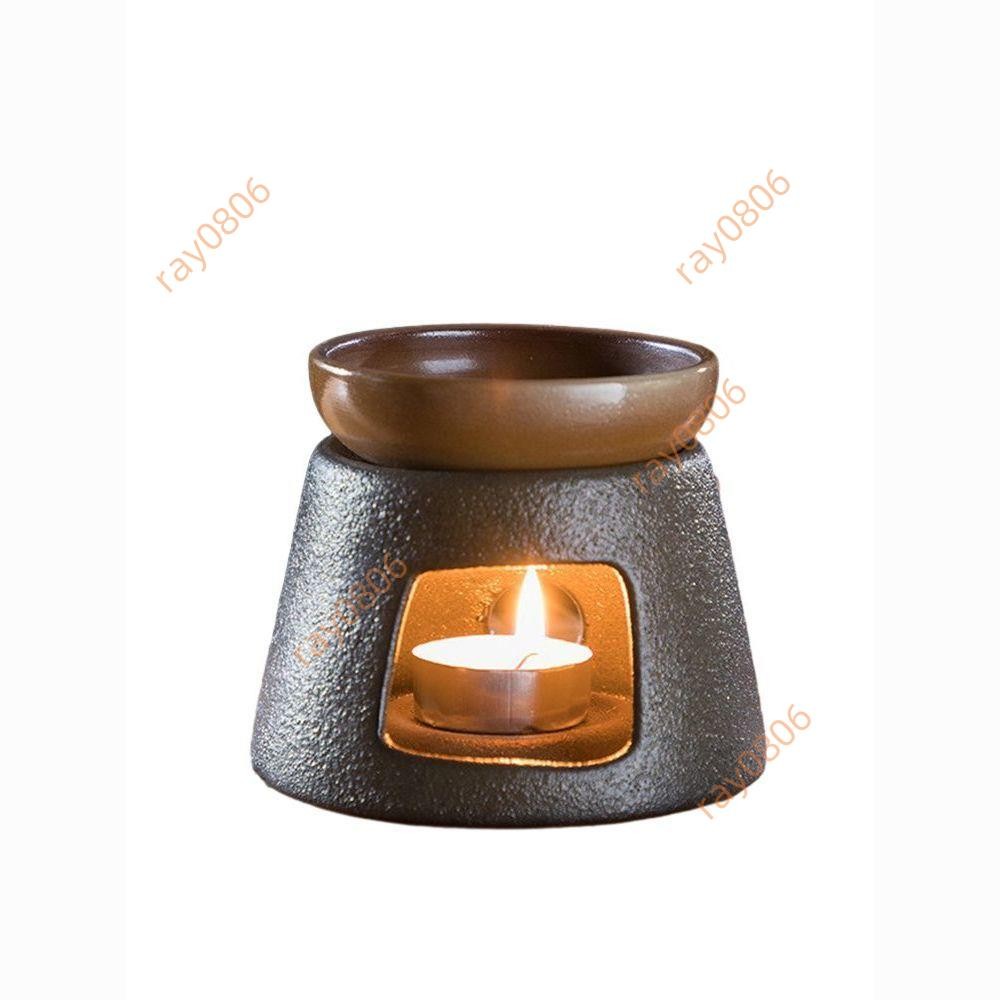 #茶具#日式 蠟燭溫茶底座粗陶茶具茶爐日式陶瓷香蕉茶爐加熱瞹茶器花茶器杯子
