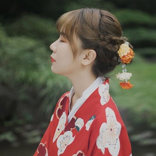🌸熱銷免運🌸日式和風浴衣復古神明少女改良和服攝影旅拍寫真連衣裙格紋櫻花 改良和服 日式浴衣 日式 COSPLAY 角
