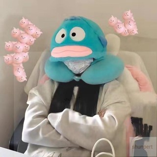 動漫卡通魚怪漢頓連帽U型枕午睡娃娃屋 搞怪娃娃 可愛娃娃 搞笑娃娃 動漫卡通魚怪漢頓連帽 午睡神器臺灣出貨