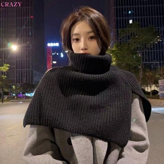 新款針織套頭披肩圍脖一體韓版網紅外搭圍巾女秋冬季毛線加厚保暖 圍脖 披肩 圍巾女