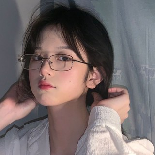 近視眼鏡 度數眼鏡 濾藍光眼鏡 有度數眼鏡 長方形小框眼鏡女日系復古金絲學生眼鏡框ins網紅街拍