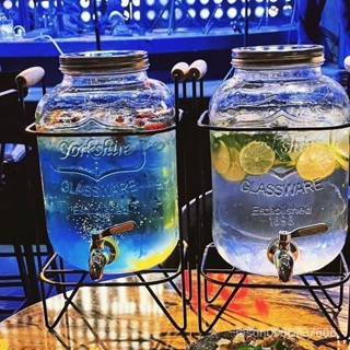 ⭐臺灣出貨+免運 大容量酒桶 可樂桶 帶龍頭涼水桶 玻璃飲料瓶 冰紮壺 水果茶桶 野餐飲料桶兌酒桶 大桶飲品桶 G0IR