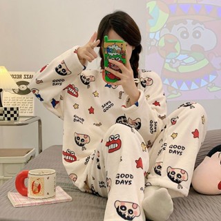 秋冬女生睡衣 🎀可愛hellokitty法蘭絨學生睡衣套裝軟糯糯秋冬季新款珊瑚絨家居服