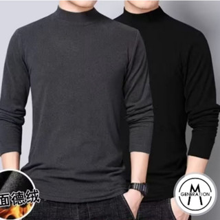 【M世代】【M-5XL】半高領長袖t恤秋冬季修身內搭 純色打底衫 長袖男T 男女款發熱衣 衛生衣 保暖衣BTPL021