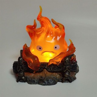 【桃園發貨】神隱 心臟的火苗 霍爾的移動城堡 卡西法 呼吸燈可髮光 手辦鵰像模型擺件