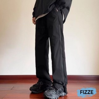 衝鋒褲男 美式高街小眾設計感 微喇叭褲子 休閒褲 長褲男 工作褲 工裝褲男 男長褲 男生長褲 APSK11【FIZZE】