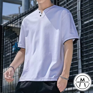 【M世代】純色V領假兩件POLO衫 男 假兩件上衣 V領修身 夏季男士短袖上衣 休閒 經典 短袖上衣 AT純色V領