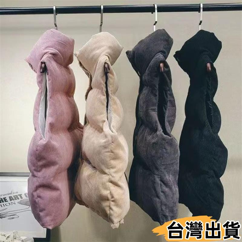 台灣熱賣⚡秋冬馬甲 韓版加厚羽絨棉馬甲女秋冬2020新款韓版寬鬆燈芯絨麵包背心馬夾外套潮 牛仔背心 連帽長背心320
