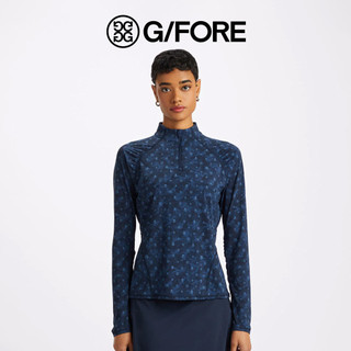 【G/FORE】CAMO SILKY TECH NYLON QUARTER ZIP PULLOVER 拉鍊套頭衫 藍色