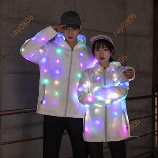 2022新款 情侶蹦迪發光上衣 led音樂聲控發光外套 男女同款 發光衣服 led閃光衣外套 酒吧夜店音樂節表演服