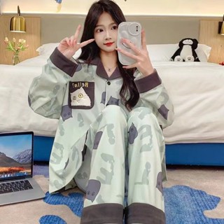 德絨睡衣女春秋冬款保暖開衫長袖女士睡衣卡通韓版時尚家居服套裝Jsna皇后