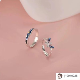 韓系💗鈦鋼戒指 嘻哈 潮流 男生 女生戒指星辰蝶戀戒指女in小眾氣質胖手指環新款潮高級感超仙閨蜜食指戒