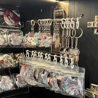 ✨桃園出貨☜限時特惠✨鑰匙扣掛件展示架壁掛上墻免打孔掛鉤小痛櫃穀子置物架吧唧收納架