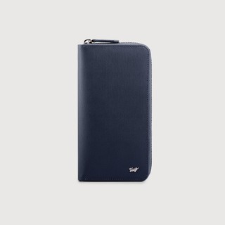 【BRAUN BUFFEL】HOMME-M 21卡拉鍊長夾-深藍色(德國小金牛台灣總代理)/BF306-305-MAR