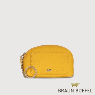 【BRAUN BUFFEL】珍妮絲 拉鍊零錢包-向日葵黃(德國小金牛台灣總代理)/BF840-161-SF