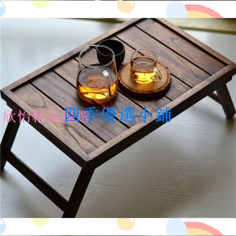 【滿290出貨】泰國東南亞實木復古家用飄窗摺疊小茶几矮桌陽台榻榻米炕桌子 泰國實木 泰國進口