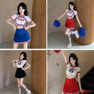 /開春特惠 韓版學生表演服裝裝運動會啦啦隊女團打歌服表演服裝舞蹈健美操套裝ins