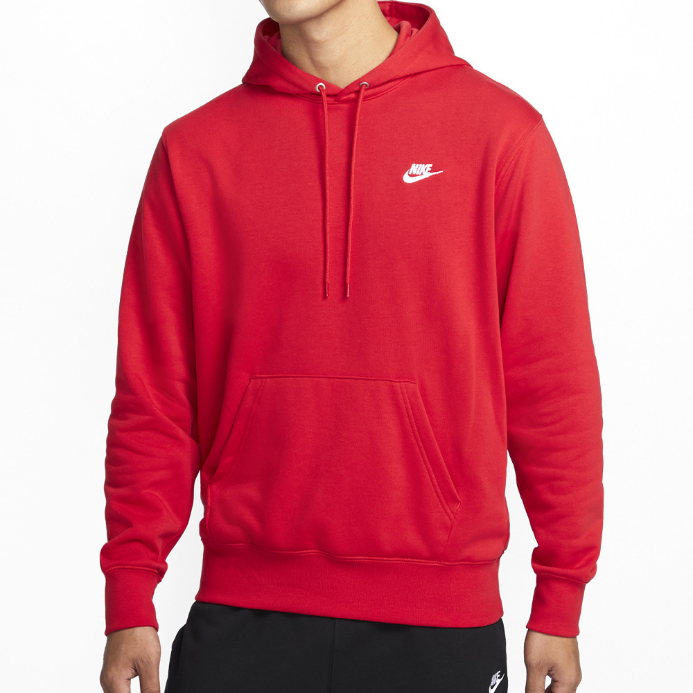 Nike Club FT Po Hoodie 男款 紅色 刺繡 Logo 內毛圈 帽T 連帽 長袖 FN3867-657